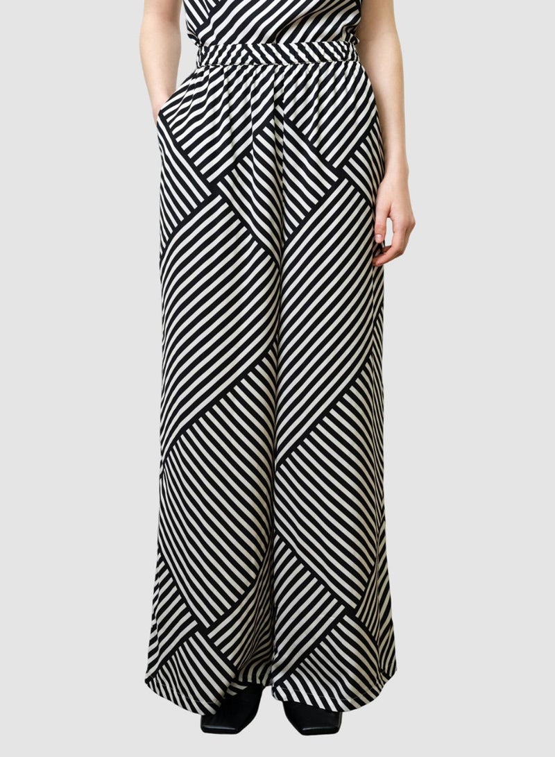 French Connection Striped Damasco Wide  Leg Trouser - Image 4